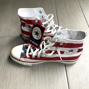 Converse All Stars High Tops. Stars & Stripes Unisex Mens Size 6.5 Women 8.5